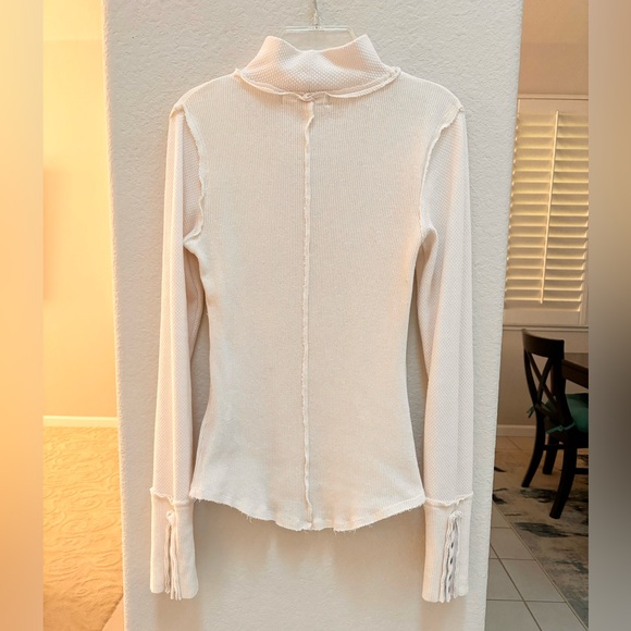 Free People We The Free JoJo Long Sleeve Top Ivory Color XS - Picture 5 of 12